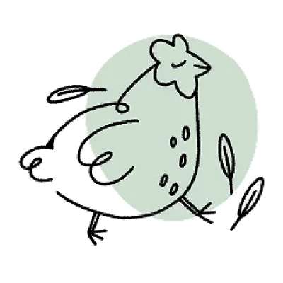 Symbol mit einem Huhn