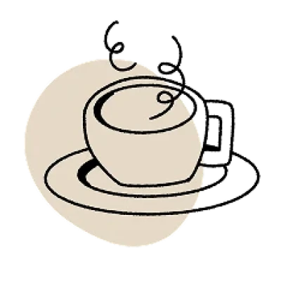 Symbol mit einer Kaffeetasse