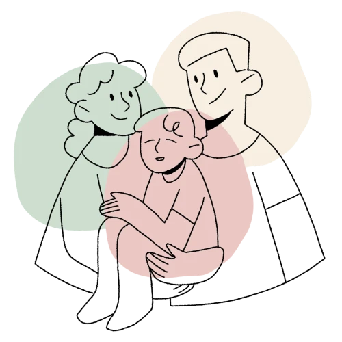 Illustration einer glücklichen Familie